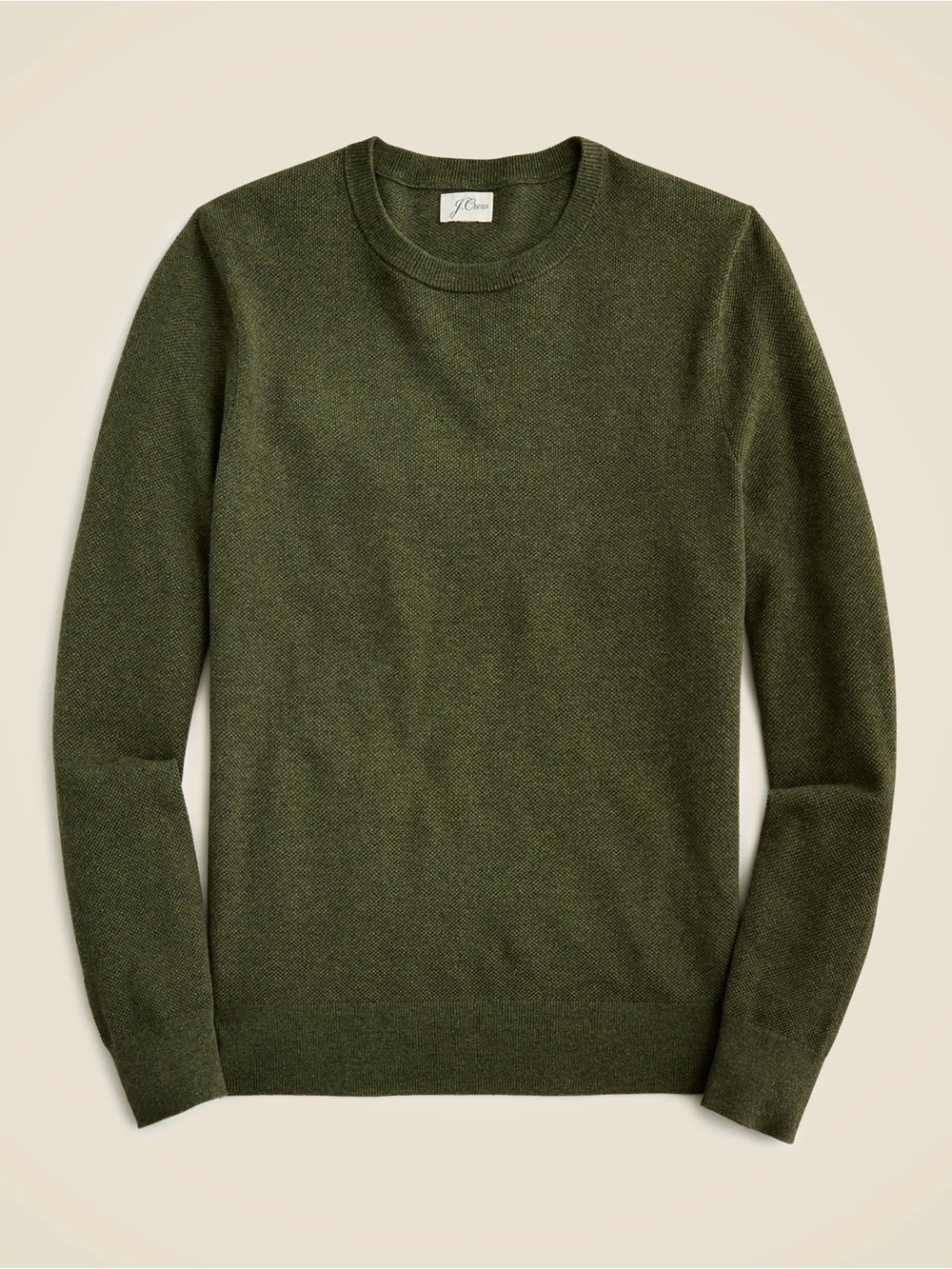JCrew Cotton piqué-stitch crewneck sweater
